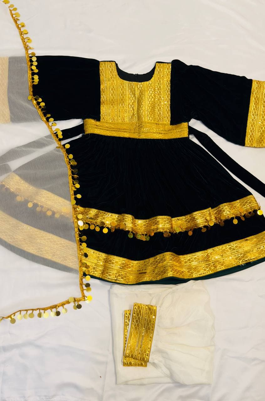 Mädchen Afghanisches Kuchi Traditionelles Kleiderset